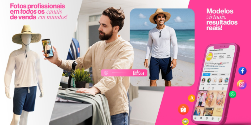 FotoModel transforma seu app de moda com imagens de alta qualidade, criando um visual impecável no celular.