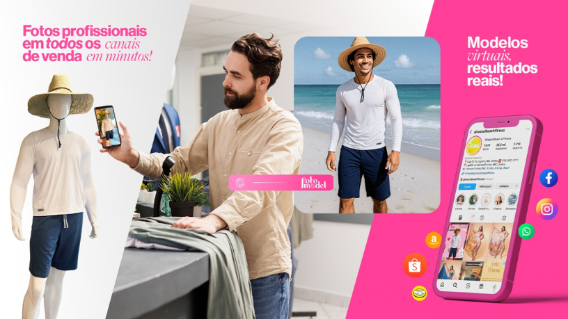 FotoModel transforma seu app de moda com imagens de alta qualidade, criando um visual impecável no celular.